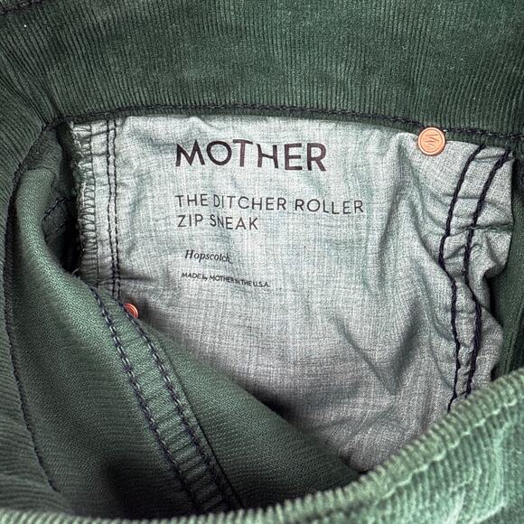 MOTHER The Ditcher Roller Zip Sneak Cord in Dark Green 24 - Picture 10 of 12